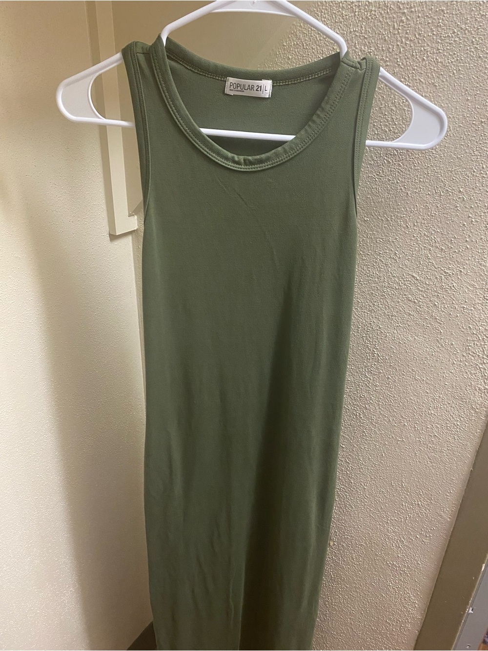 POPULAR 21 Olive Green Sleeveless Maxi Dress